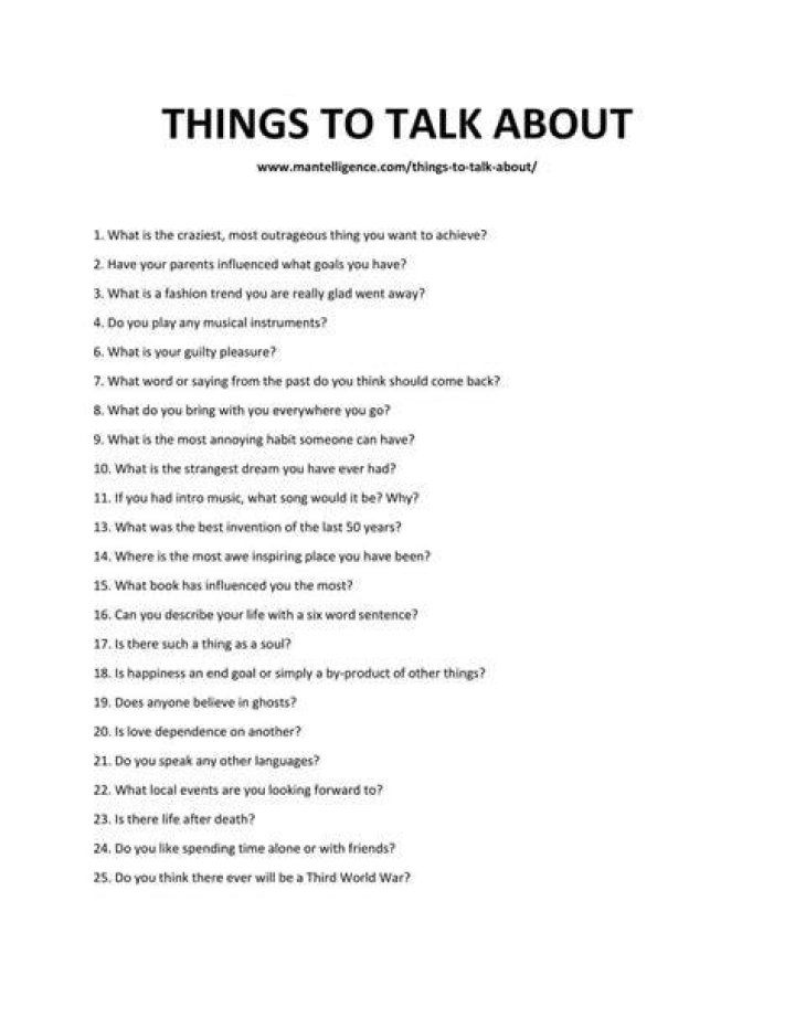 120 things to talk about with your Girlfriend