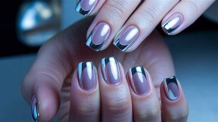 chrome French manicure