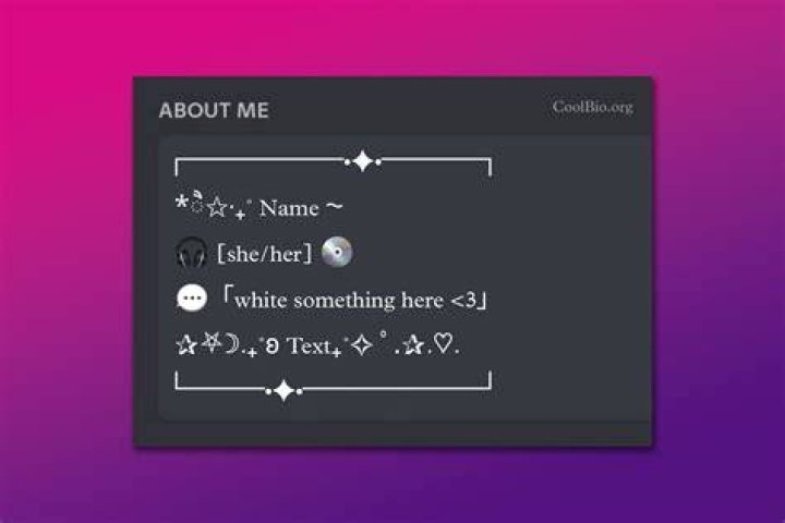 Discord Bio Template Copy And Paste