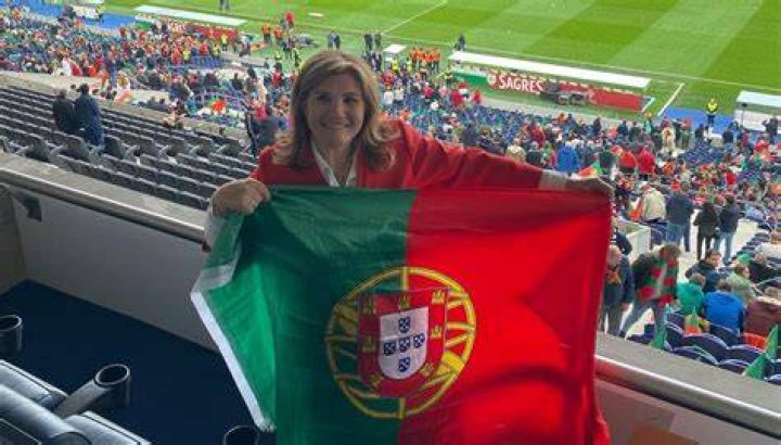 Dolores Aveiro at a Portuguese Cup match in Almada, Portugal on October 18, 2019 | Source: Getty Images