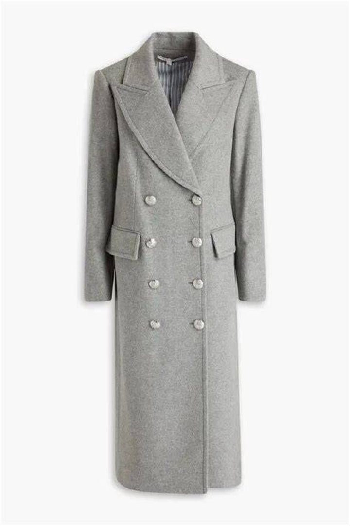 Double-breasted wool and cashmere-blend coat