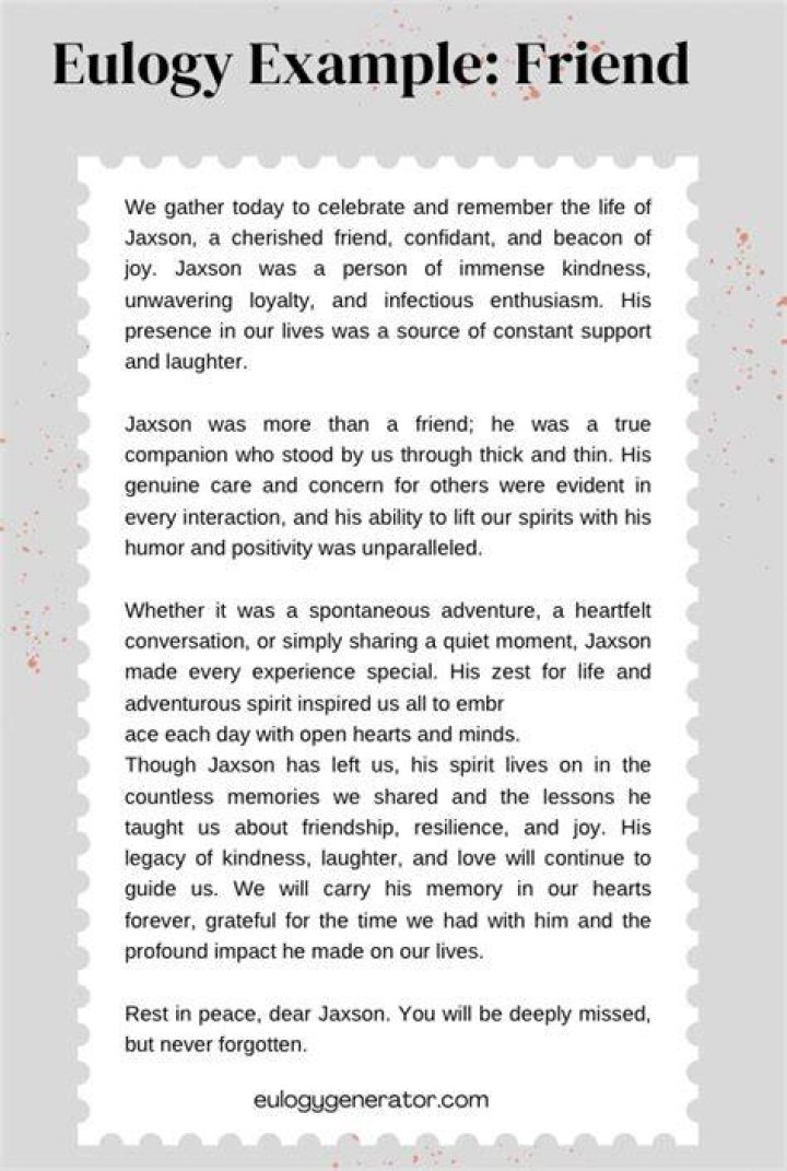Examples Of Eulogies Eulogy, Best speeches, Love him