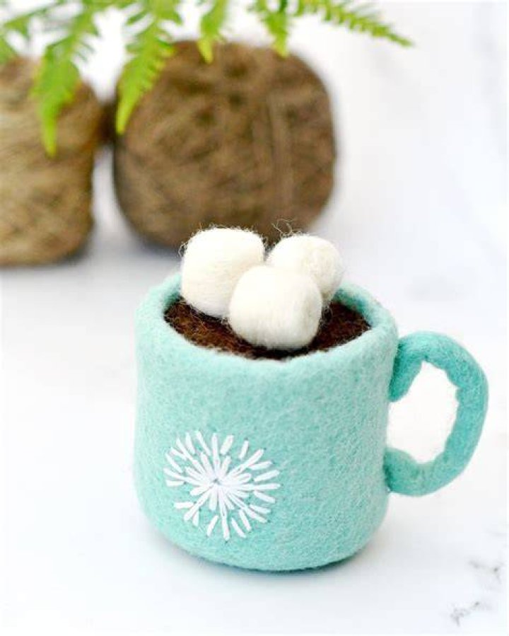 Felt Cup Wrap Light Blue Icicle Color Coffee Cup Sleeve Etsy
