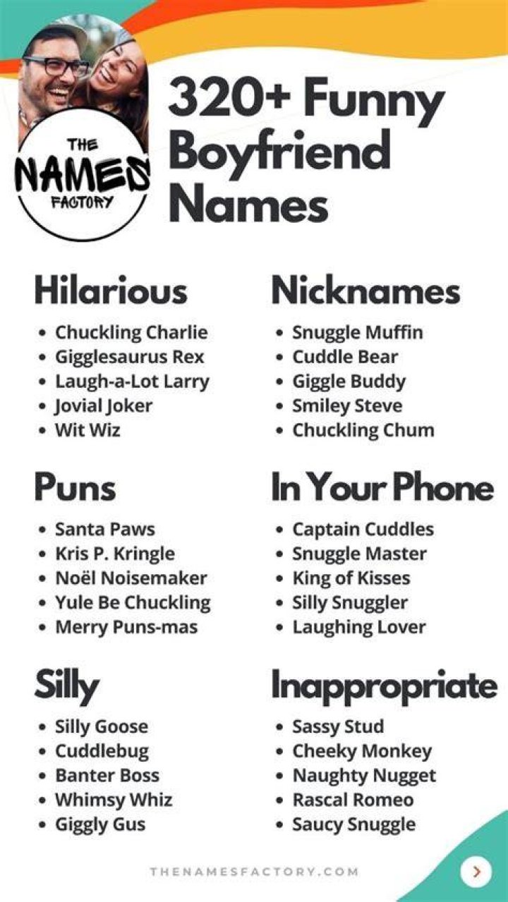 Funny Boyfriend Nicknames More than 1,400(!) ideas OinkNames