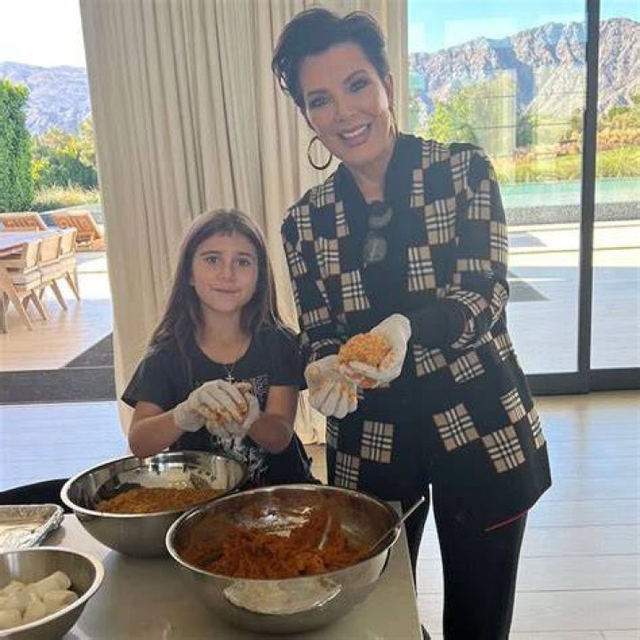 Kris Jenner cooking with Penelope