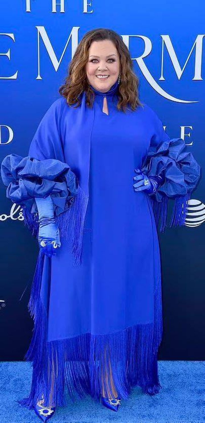 melissa mccarthy blue dress the little mermaid premiere