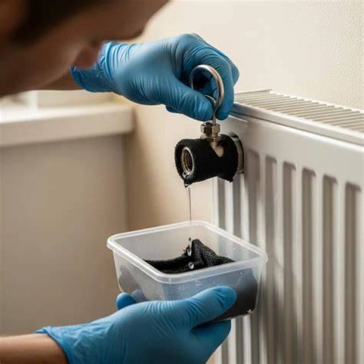 person bleeding radiator