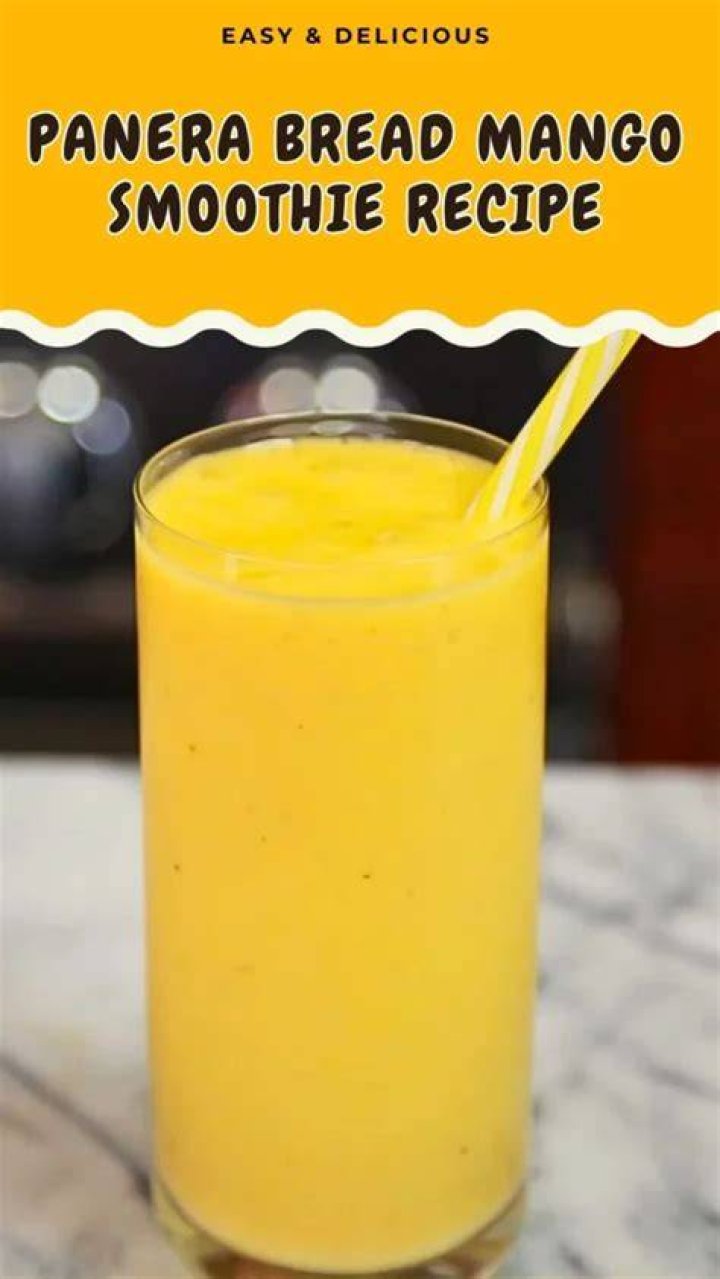 PHOTO: A Panera Bread mango yuzu citrus charged lemonade is displayed at a Panera Bread restaurant, Nov. 1, 2023 in Novato, Calif. 