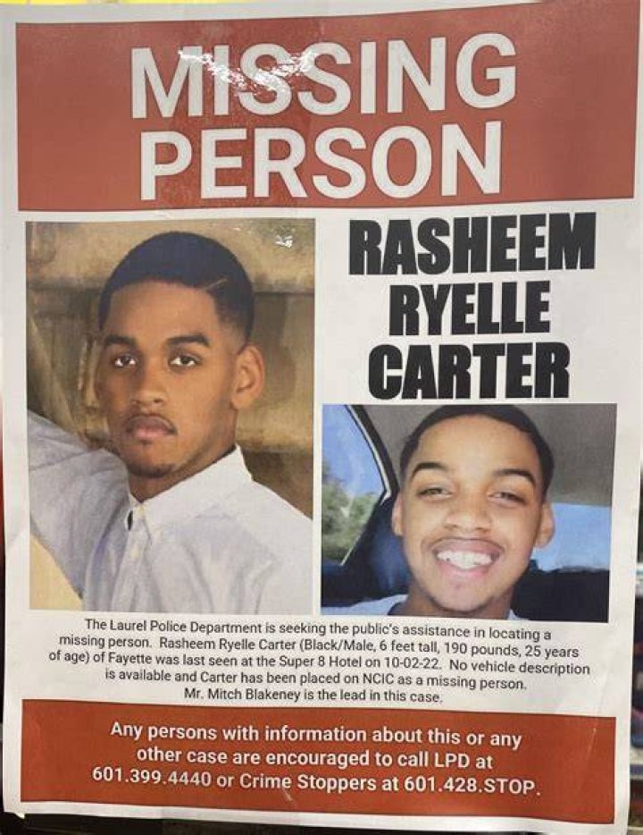 PHOTO: Last October, Rasheem Carter was reported missing two days after his last known sighting in Laurel, Mississippi, and days after warning his mother and police about being targeted by white men in the community.