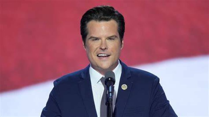 PHOTO: Representative Matt Gaetz, (R-FL), speaks during a hearing in the Rayburn House office Building on Capitol Hill, in Washington, U.S., July 29, 2020.