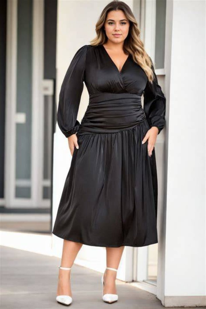 plus size black midi dress h and m