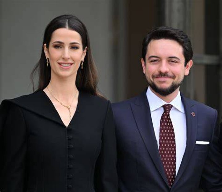 Princess Rajwa and Prince Hussein during their wedding ceremony