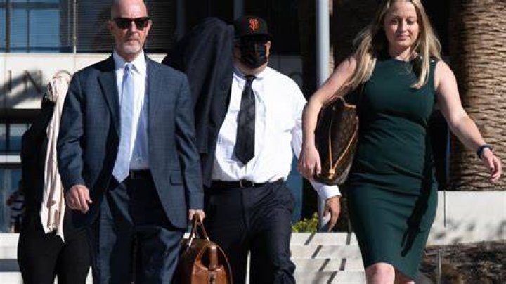 Refugio Manuel Jimenez Jr. and Angela Renee Jimenez pleaded guilty to causing the El Dorado Fire, which killed firefighter Charlie Morton. (Screenshot: OnScene.TV by way of KTLA; image of Morton memorial: Terry Pierson/The Orange County Register via AP, Fire)