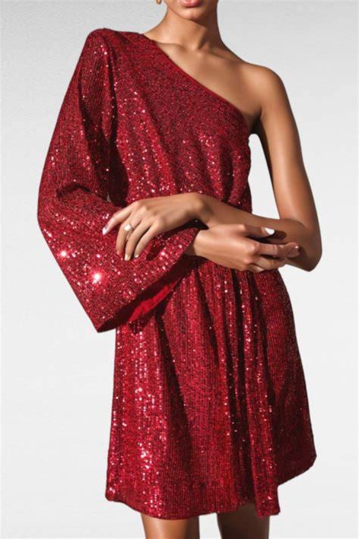 Rixo red sequin dress