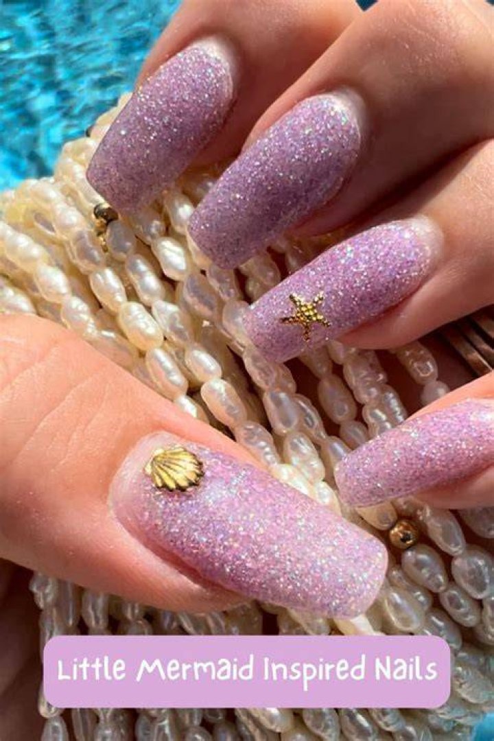 Shimmery mermaid nails