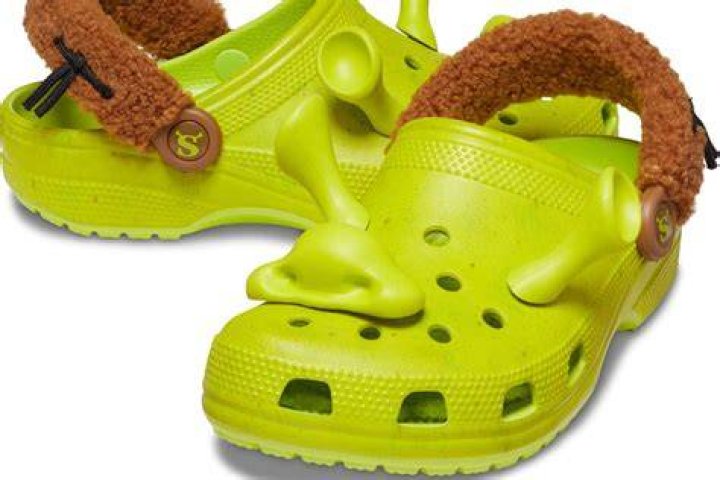 The Shrek x Crocs Classic Clog Is Taken Over by the Ogre&rsquo;s Face Footwear News