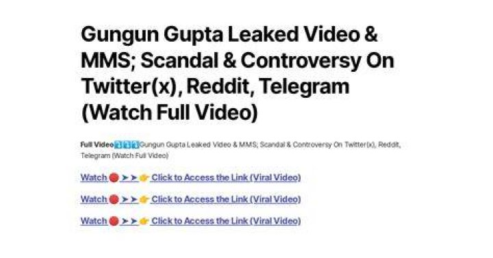 (Watch Full) Gungun Gupta MMS Video Leak Viral On Social Media Unitary News