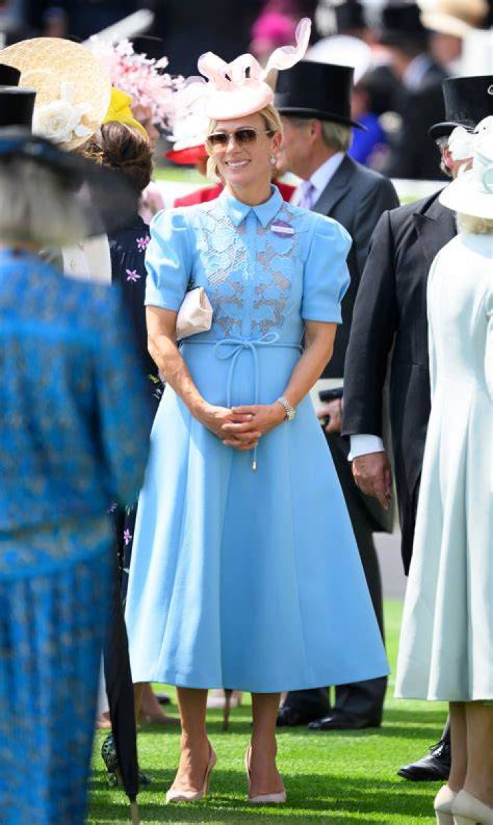 Zara Tindall serves a royal curveball at Wimbledon in floral dress with funky blue pedicure